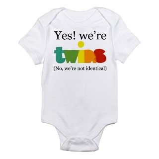 Yes Were Twins (Fraternal) Infant Bodysuit by mudpuddles