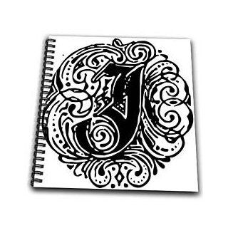 db_14218_1 Sandy Mertens Monograms   Fancy Letter J   Drawing Book   Drawing Book 8 x 8 inch