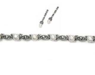 marcasite and pearl jewellery set by heirlooms ever after