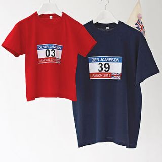 personalised athlete style age t shirt by tillie mint