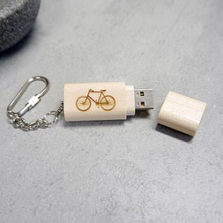 wooden bicycle usb keyring by maria allen boutique