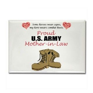 Proud US Army Mother In Law Rectangle Magnet by kidoodletees