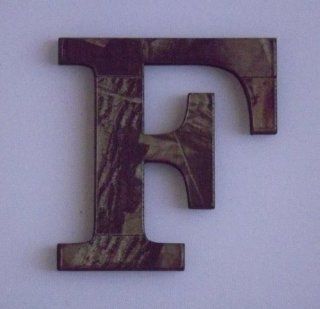 11 Inch Tall Letter "F" Designer Wood Camouflage Mossy Oak Duck Tape Wall Dcor   Decorative Signs