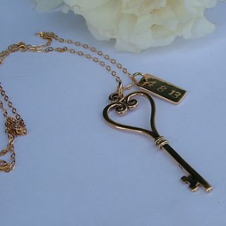 personalised bronze key pendant by seahorse