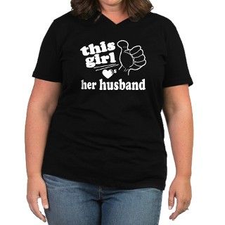 Girl Loves Her Husband Womens Plus Size V Neck Da by cpshirts