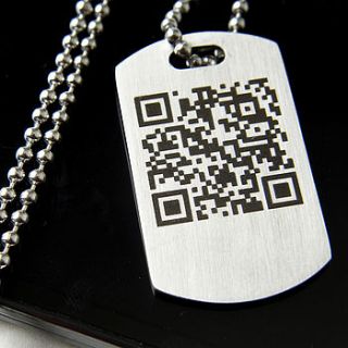 personalised secret message qr code necklace by sally clay