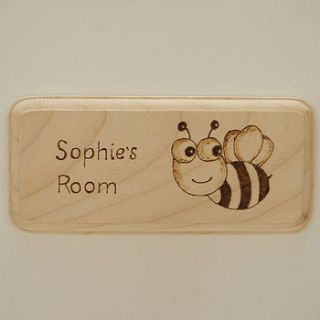 personalised room plaque by cairn wood design