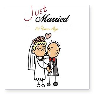Just Married 50 years ago Square Sticker by Admin_CP4746788