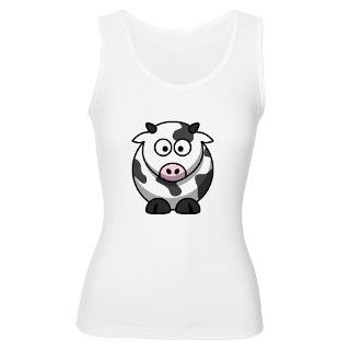 Cartoon Cow Womens Tank Top by SpotOfTees