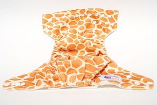 giraffe print reusable cloth nappy by patoo