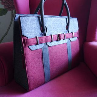 large felt portfolio bag in burgundy or navy by deservedly so