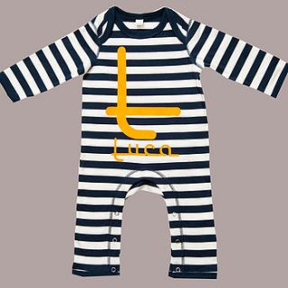 personalised boys neon sign romper by percy and nell