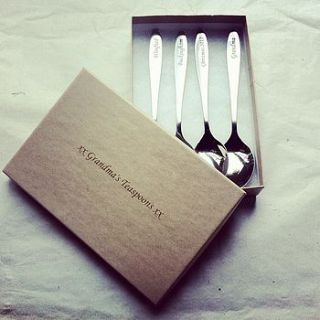 personalised vintage inspired teaspoon set by made lovingly made