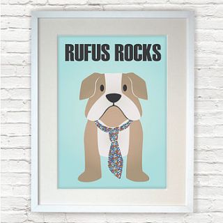 personalised british bulldog print by audrinka
