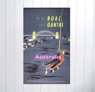 original boac travel poster by the poster collective