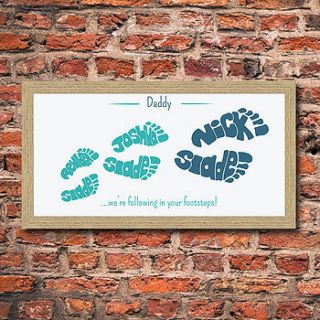 personalised daddy footprint by name art
