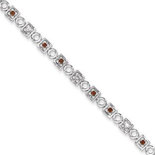 Gold and Watches Sterling Silver Garnet & Diamond Bracelet Jewelry