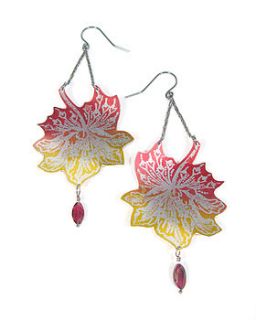 flower spray chandelier earrings by marion made