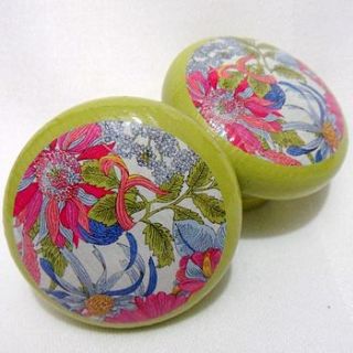 floral print mortice door or drawer knob by surface candy