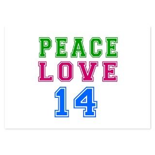 Peace Love 14 birthday designs Invitations by FashionTeez1
