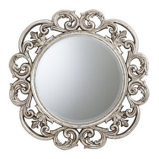 silver decorative round mirror by primrose & plum