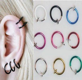 Excited Promotion Buy 3 Get 2 Free 1pc Clip on Fake Hoop Boby Nose Lip Ear Piercing Ring Stud Earring 