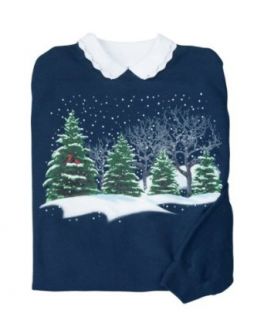 Winter Trees With Cardinal Sweatshirt by Miles Kimball Clothing