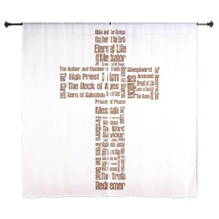 Jesus Names Cross (brown) 60 Curtains by alondrascreations