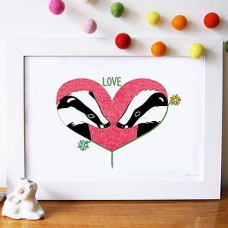 love badgers art print by superfumi