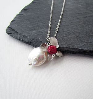 silver pearl and charm necklace by misskukie