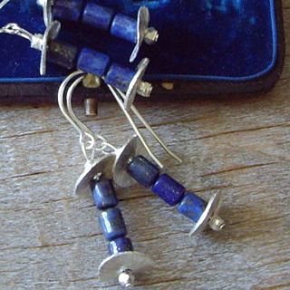 lapis lazuli & sterling silver earrings by ava mae designs