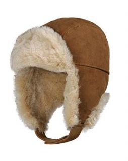 leather and sheepskin trapper hat. unisex. by ewe style