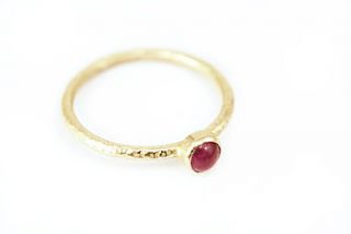 cloudy ruby and brass stacking ring by frillybylily