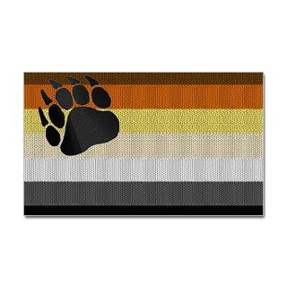 BEAR PRIDE FLAG/LARGE PAW Rectangle Decal by bears_n_leather