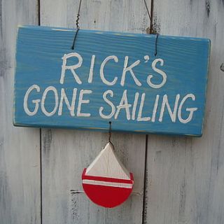 personalised sailing sign by giddy kipper