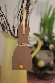 personalised easter bunny hanging decoration by kitty's