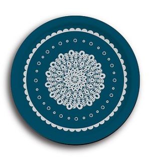 lace design round tray by hanna francis design