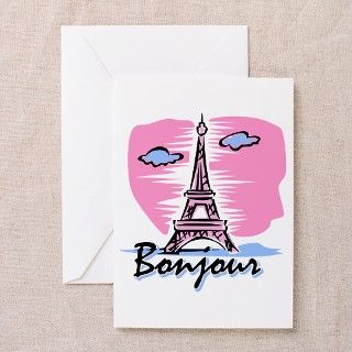 Bonjour Paris Greeting Cards (Pk of 10) by pinkinkart