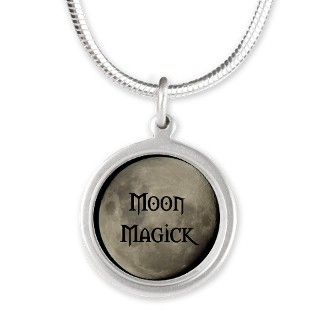 Moon Magick Silver Round Necklace by BranwensStonePaganEmporium