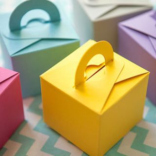 set of 10 colour pop favour boxes by wedding in a teacup