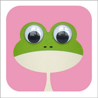 wobbly eyed frog card by stripeycats