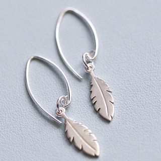 sterling silver feather earrings by hurley burley