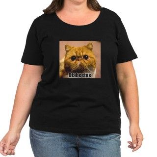 Diabeetus Cat Womens Plus Size Dark T Shirt by quirkytees
