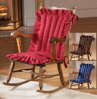 Ruffled Edge Comfort Chair Cushion Blue   Chair Pads