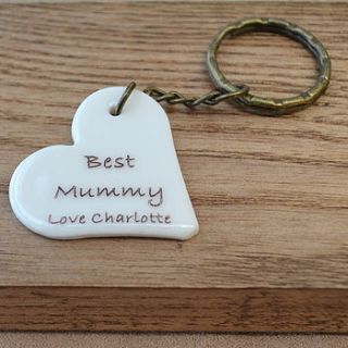 personalised mother's day keyring by carys boyle ceramics