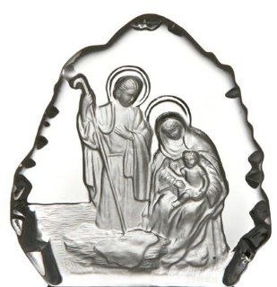 Fifth Avenue Crystal Holy Family Glass Paper Weight  Religious Paperweight 