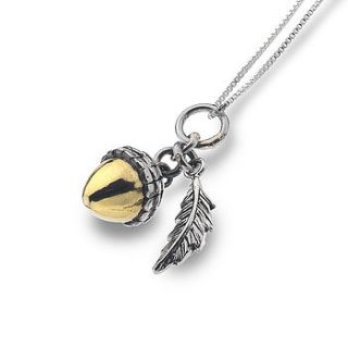 acorn and leaf necklace by rose hill boutique