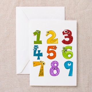 Funny Numbers Greeting Cards (Pk of 10) by bikkisisters