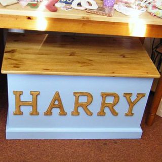 personalised toy box / pine chest by the primitive pantry