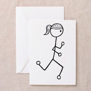 Running Girl No Words Greeting Cards (Pk of 10) by stickgirlsports